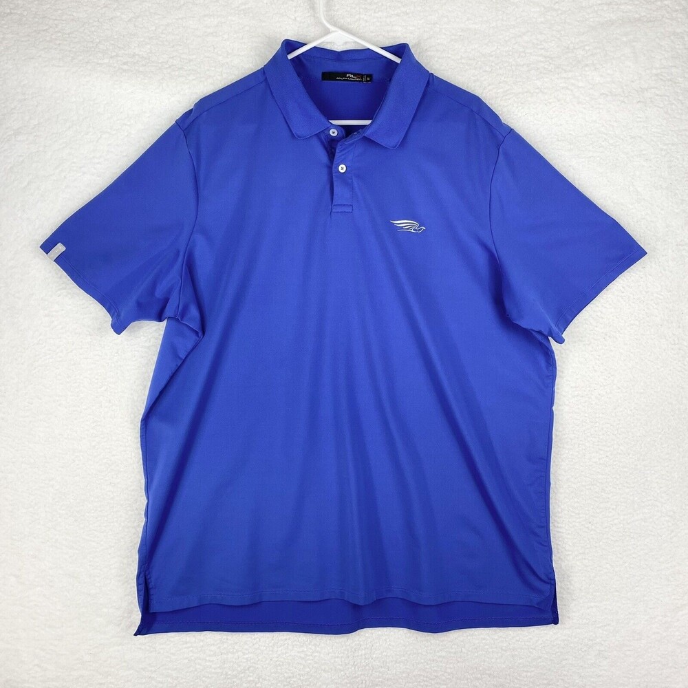 Ralph Lauren RLX Shirt Mens 2XL XXL Blue‎ Polo Short Sleeve Golf Logo Breathable
